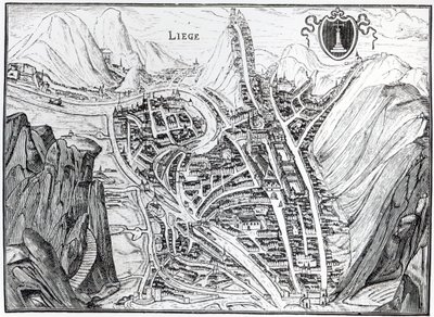 View of the Town of Liege, after a 16th century engraving by French School